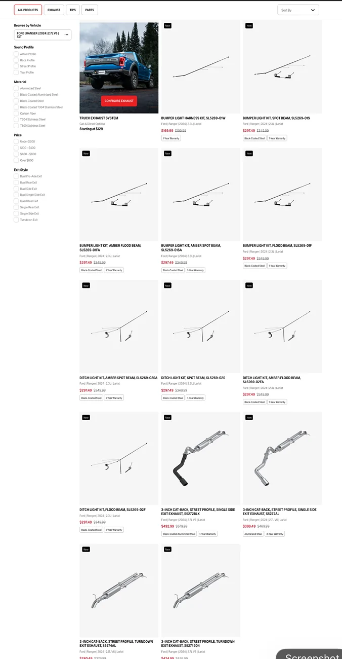 Ford Ranger MBRP Exhaust lighting sale 30% off until Midnight (2019 and up Rangers) Screenshot 2026-01-30 at 4.12.37 PM