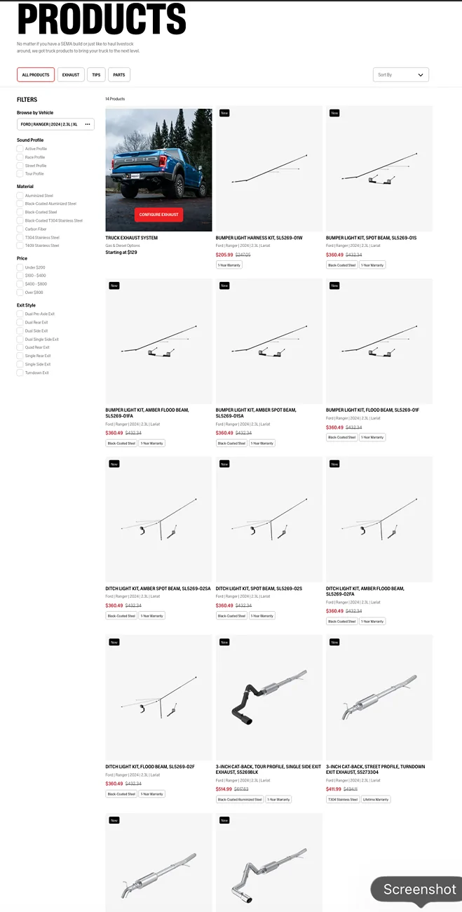 Ford Ranger MBRP Exhaust lighting sale 30% off until Midnight (2019 and up Rangers) Screenshot 2026-01-30 at 4.13.32 PM