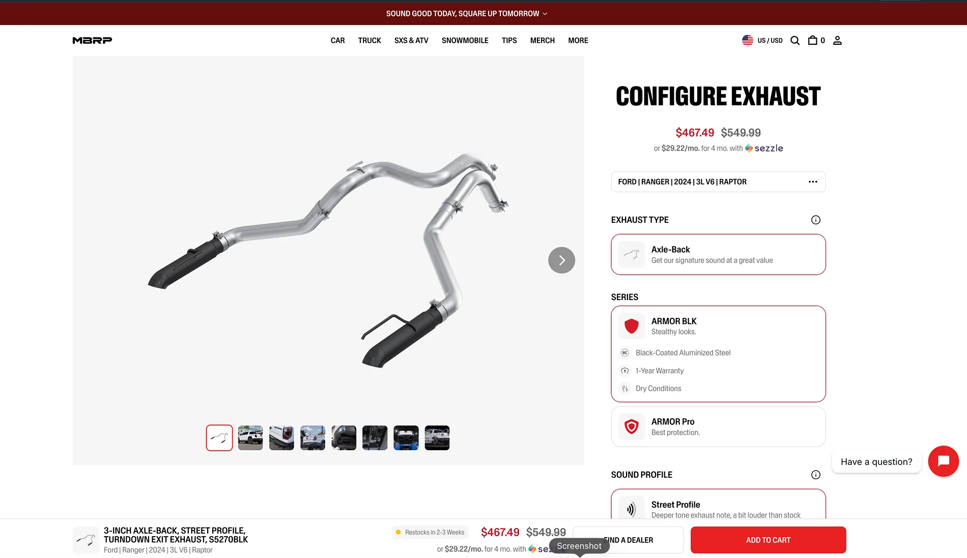 Ford Ranger MBRP Exhaust lighting sale 30% off until Midnight (2019 and up Rangers) Screenshot 2026-01-30 at 4.15.05 PM