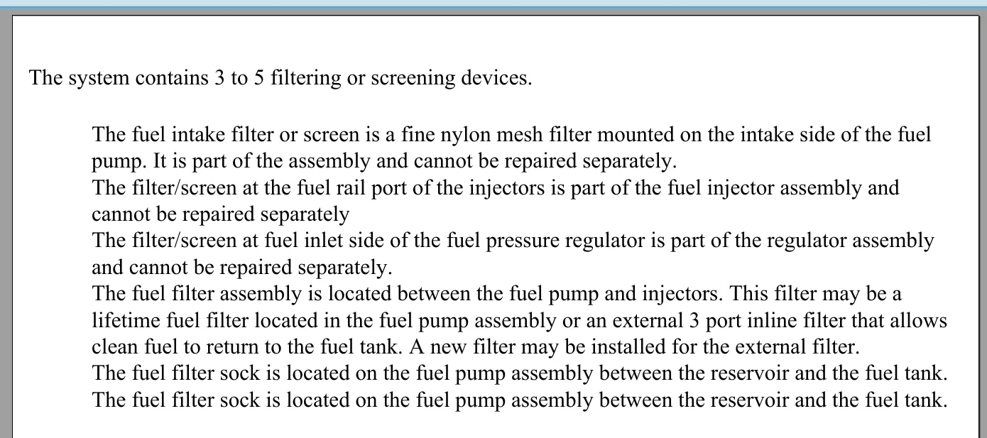 Ford Ranger we don't replace the fuel filter, correct? Fuelsystemfilters