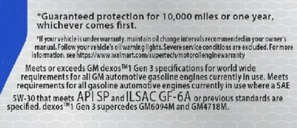 Ford Ranger Walmart oil? Walmart Super Tech Oil