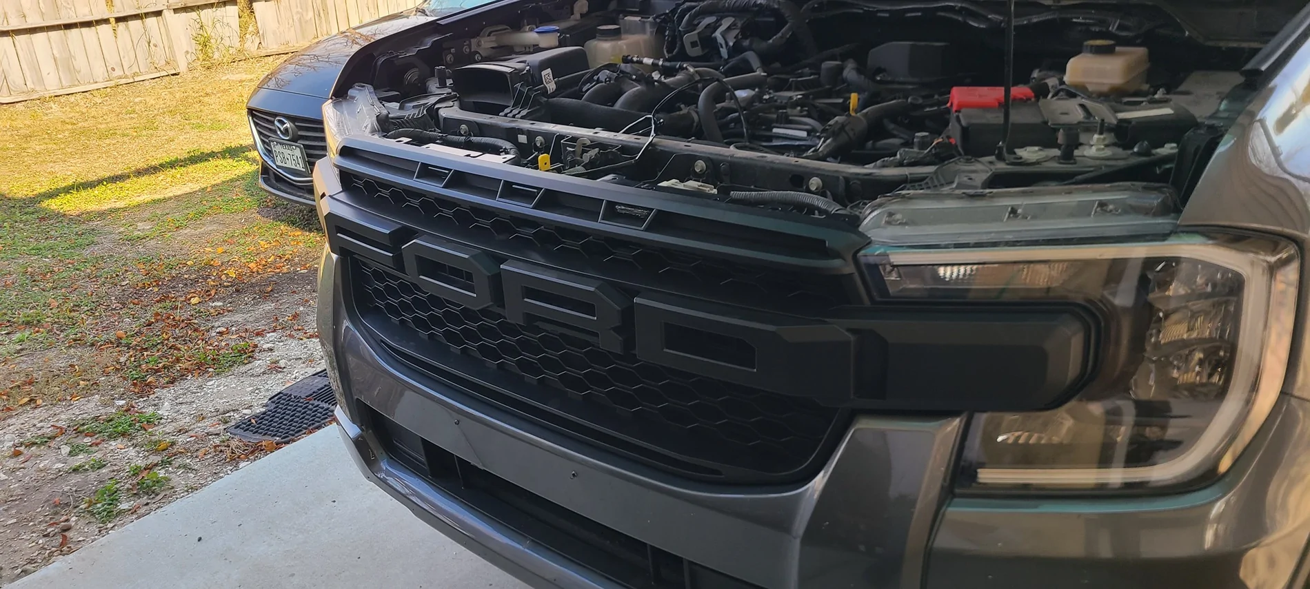 Ford Ranger Ranger Raptor grill on regular Ranger - DIY install with pics 20260204_103219