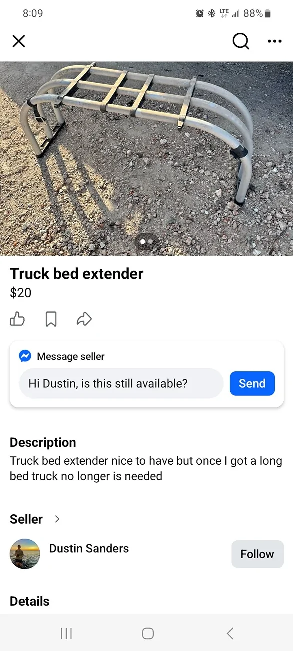Ford Ranger Looking for a Bed Extender (flip in/out). Screenshot_20260206_080908_Facebook