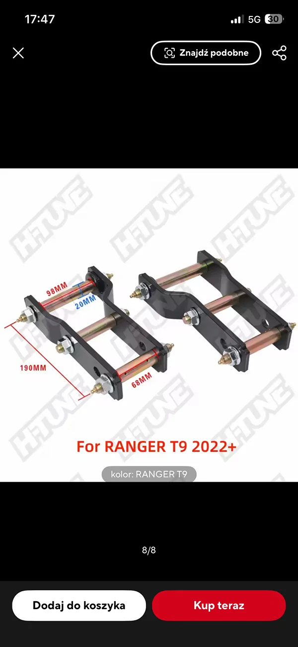 Ford Ranger 2019-2023 5th gen ranger BDS rear shackle lift kit fits on a 6th gen 2wd IMG_1188