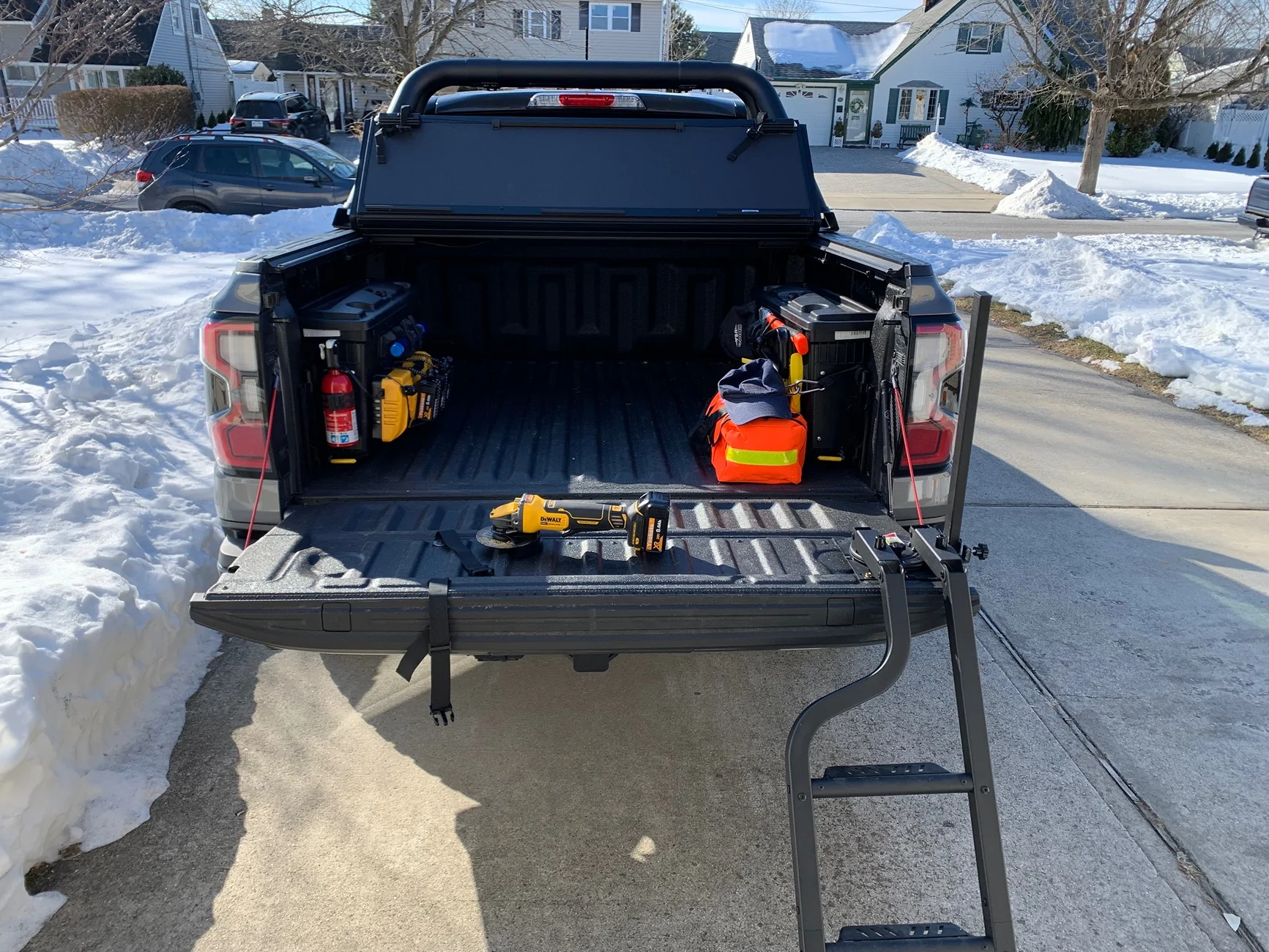 Ford Ranger Tailgate folding step ladder installed 2024 Ranger Raptor IMG_2971