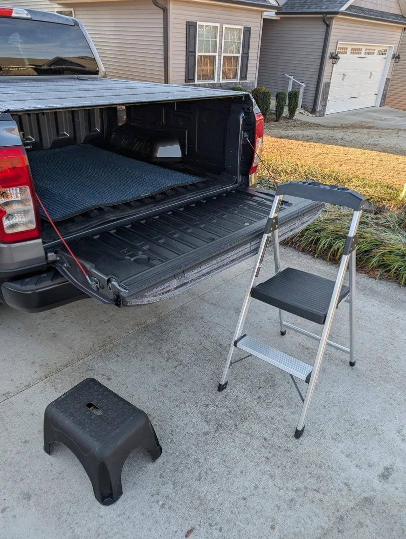 Ford Ranger Tailgate folding step ladder installed 2024 Ranger Raptor steps