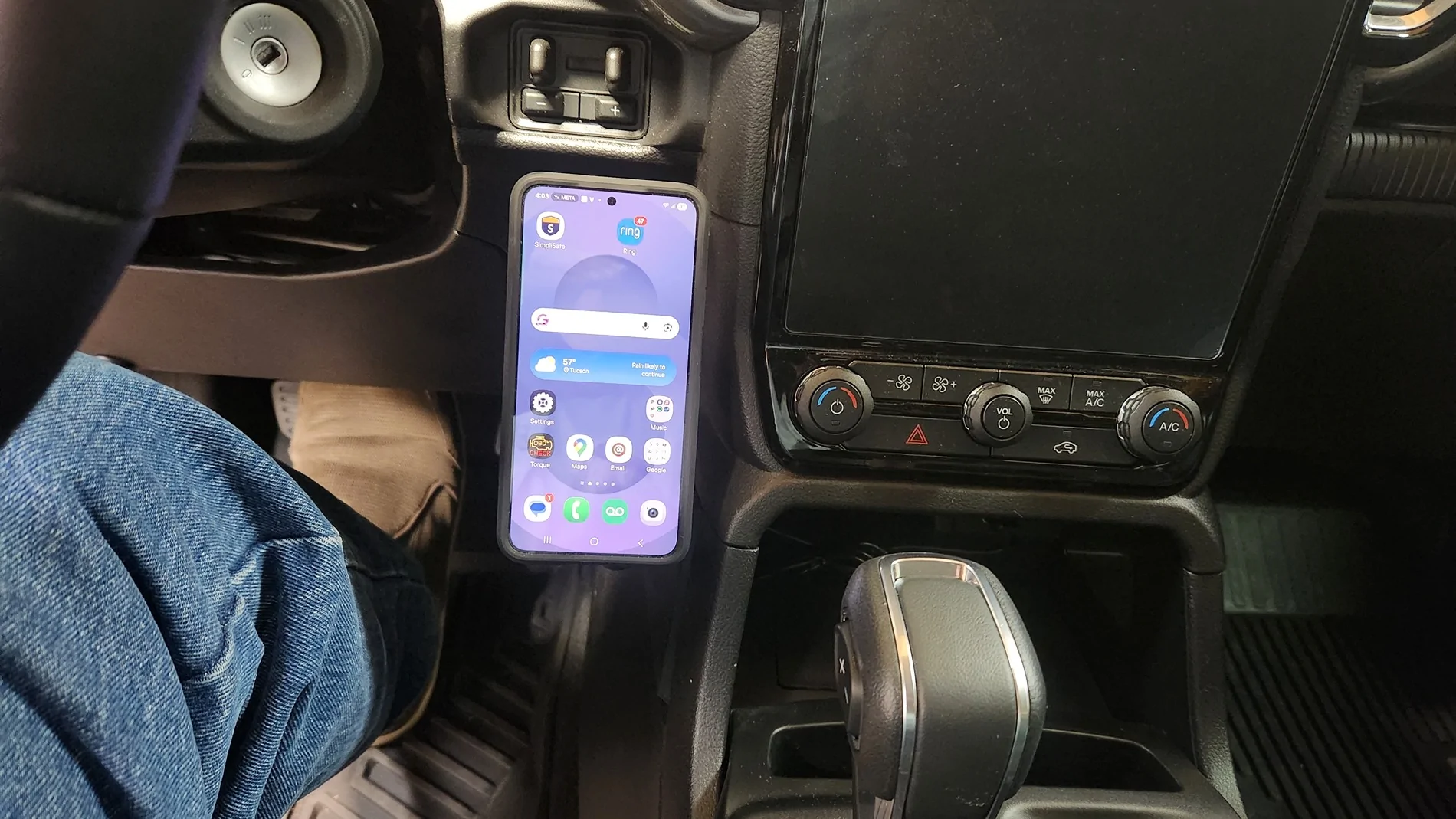 Ford Ranger Console Side phone mount with Qi2 charging 20260213_160333