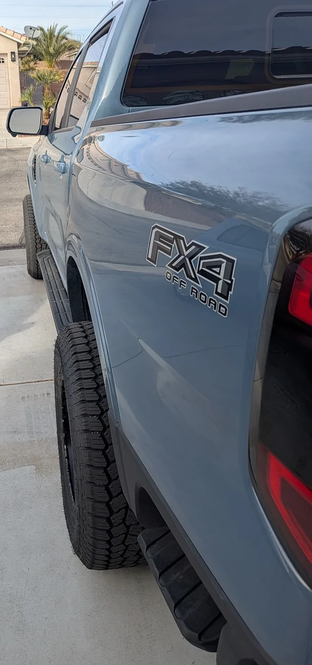 Ford Ranger Bigger tires 2 inch leveling kit side_2_tir
