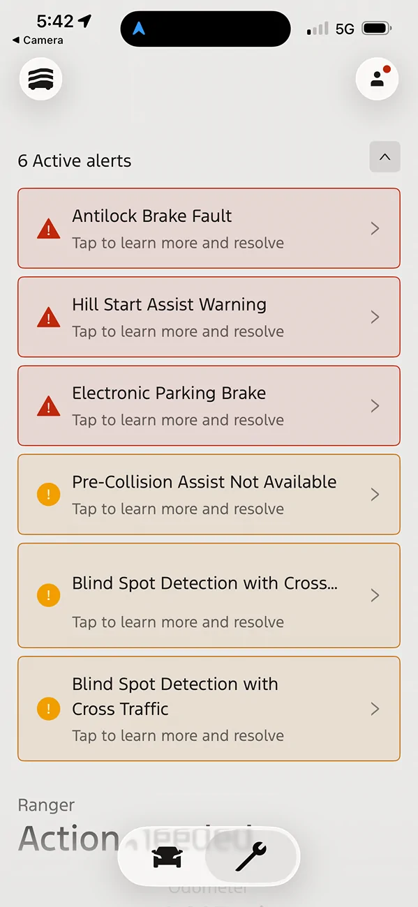 Ford Ranger 2025 Lariat Warning Lights and Drivers Seat Issue IMG_5910