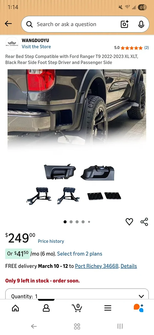 Ford Ranger Installing bed side steps on Ranger XL / XLT - DIY instructions 1000012602