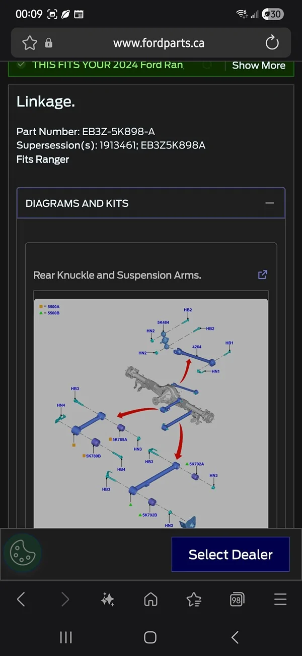 Ford Ranger Removing watts link pivot bolt Screenshot_20260306_000934_Samsung Internet