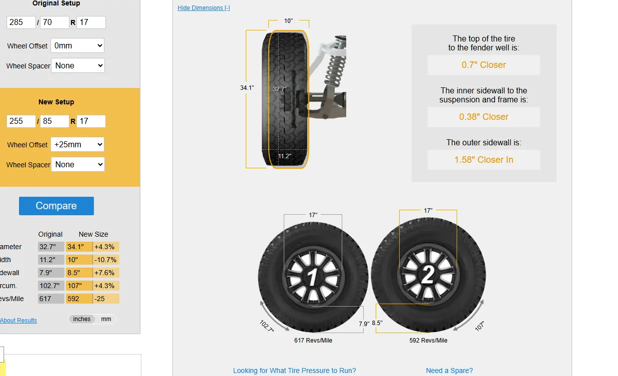 Ford Ranger Input on tire size and wheel offset 1773079397329-ku