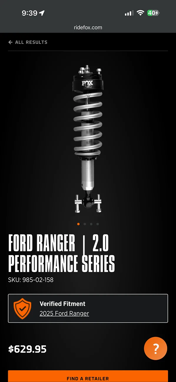 Ford Ranger Non-Raptor - Fox Shocks 2.0/2.5 IMG_1370