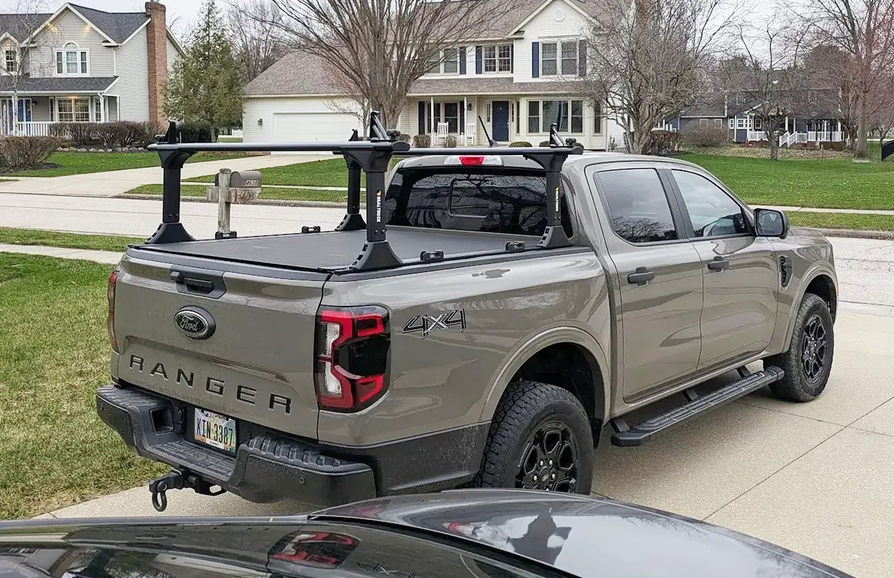 Ford Ranger RealTruck Elevate CS Rack with BakFlip Revolver X4TS on 2025 Ranger XLT 82536-152ebb4c2e6b6f53bc4604bec1417ddd
