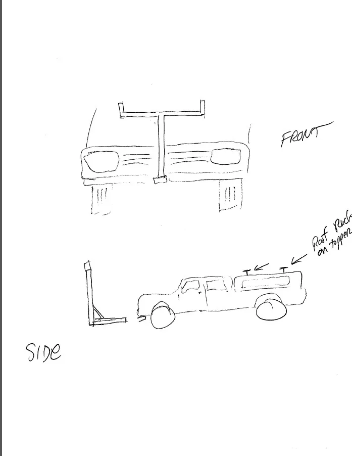 Ford Ranger Adjustable Steel Hitch Extension Rack... We don't need no stinking trailer! Lol carrier