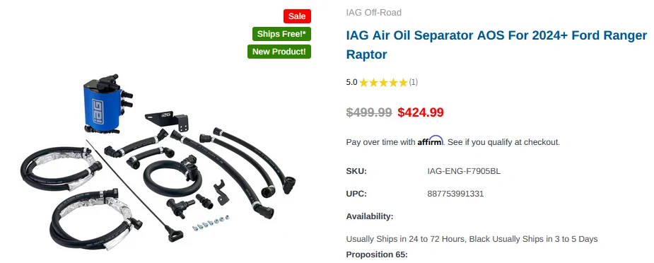 Ford Ranger IAG Oil/Air Separator 1774099759040-v4