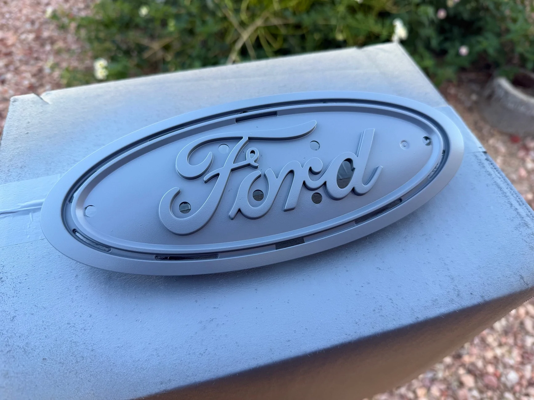 Ford Ranger Painted rear Ford oval emblem badge in Shelter Green (DIY) IMG_2777