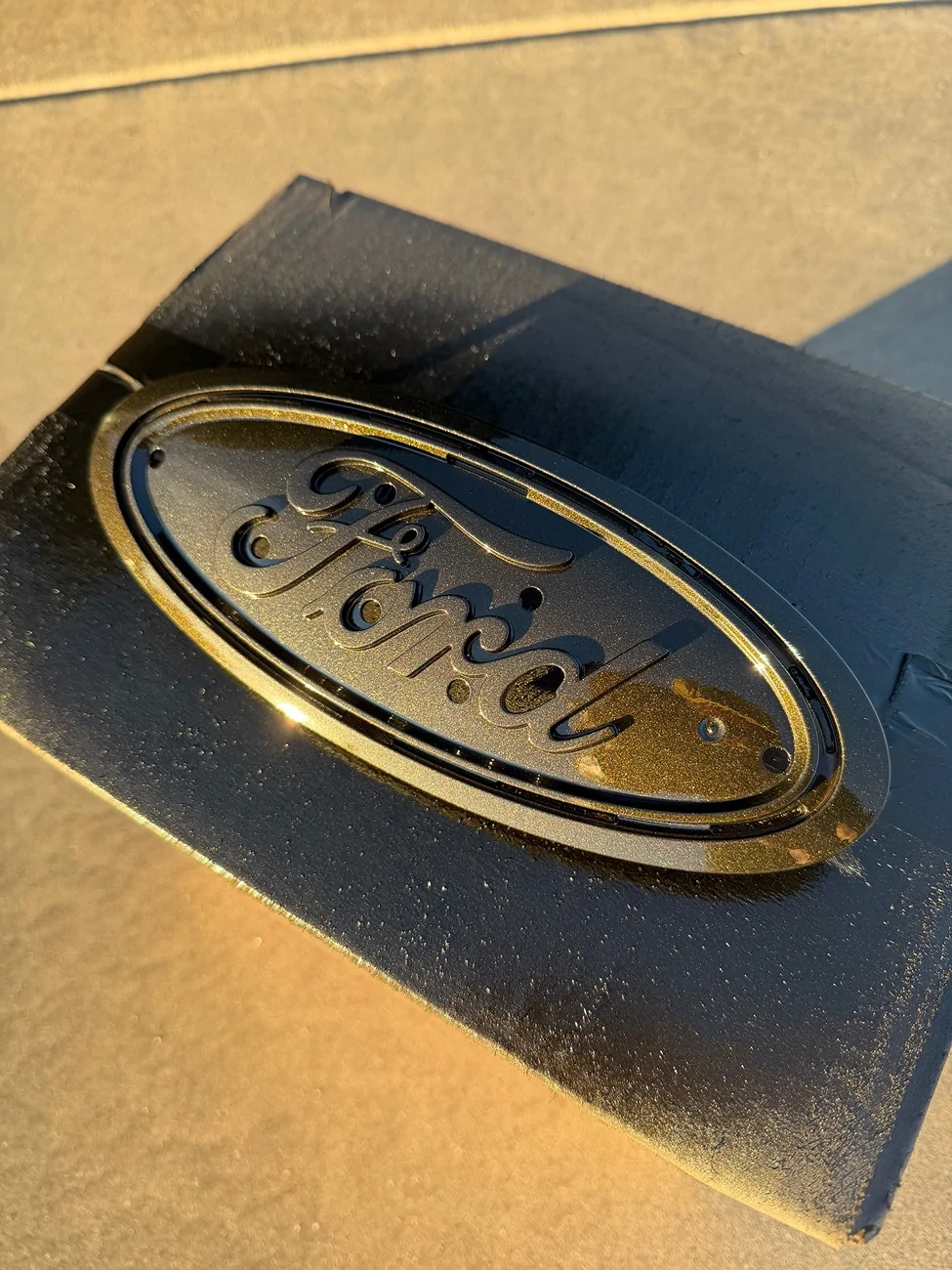 Ford Ranger Painted rear Ford oval emblem badge in Shelter Green (DIY) IMG_2778