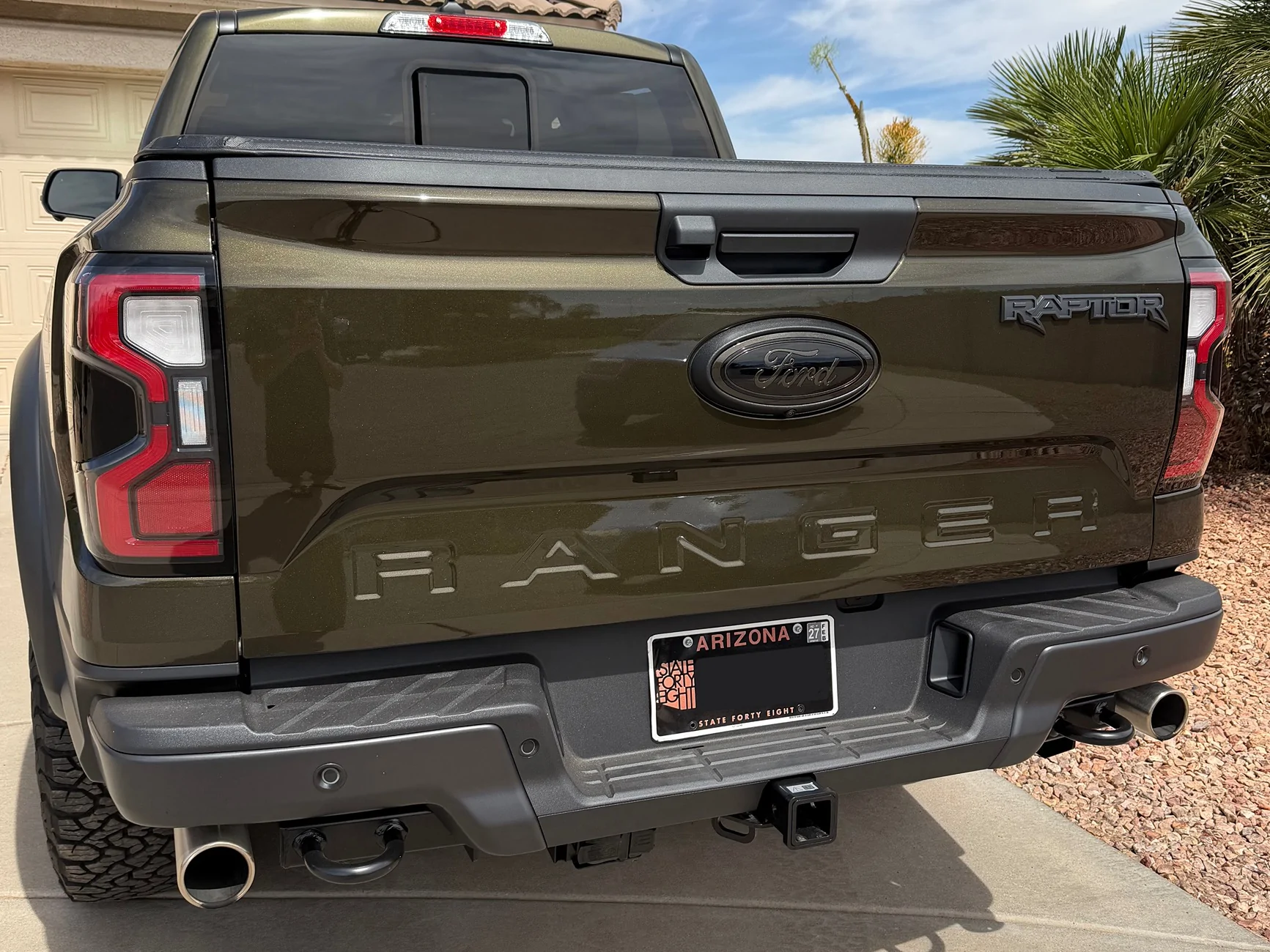 Ford Ranger Painted rear Ford oval emblem badge in Shelter Green (DIY) IMG_2776