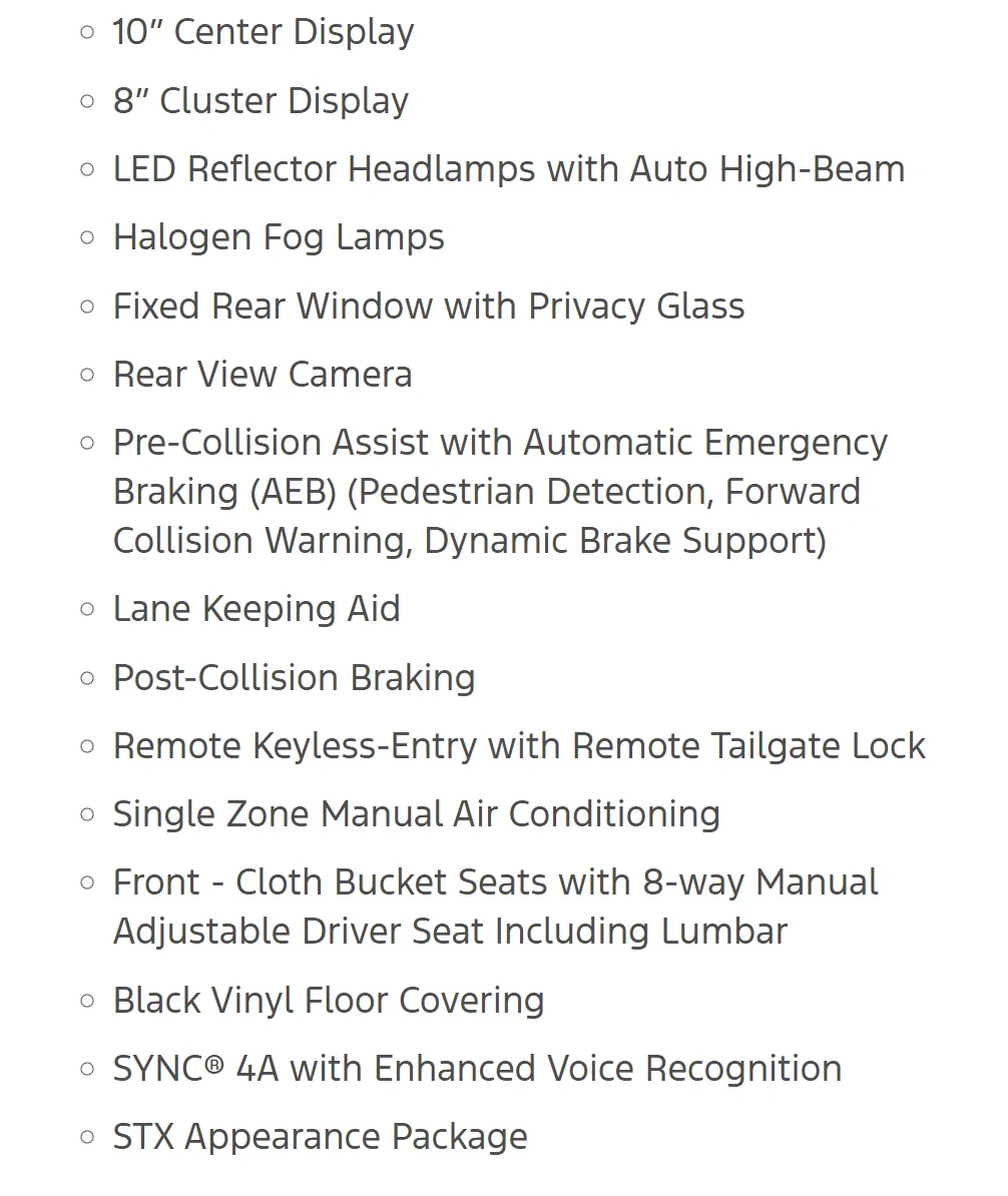Ford Ranger 2025 Ranger XL/STX  Cannot tell if it has Sync 4 or 4a. 1775319480493-e3