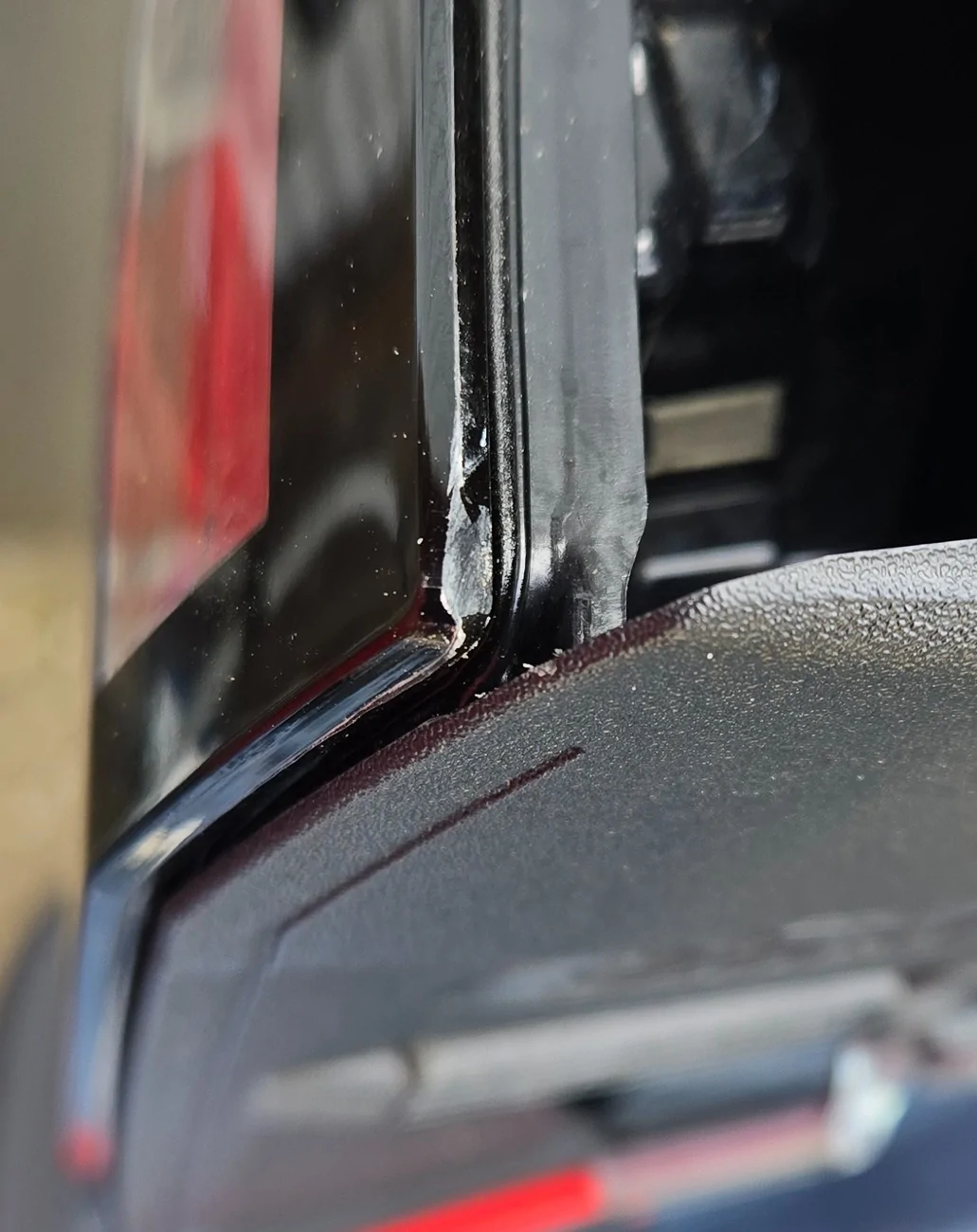 Ford Ranger Paint chipping above the tail light 20260405_152526