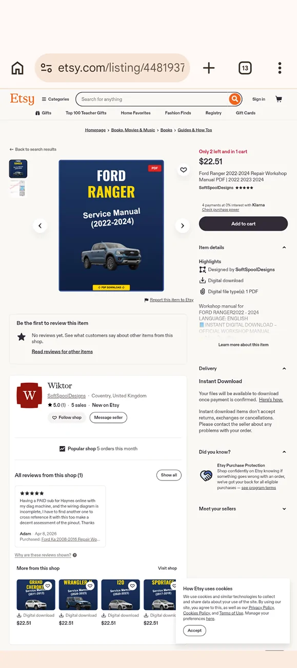 Ford Ranger Downloadable Service Manual Screenshot_20260410-071806