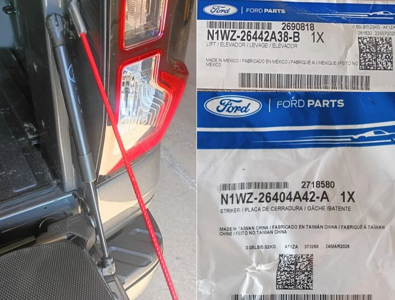 Ford Ranger One or Two Struts for the Tailgate? Tailgate assist parts