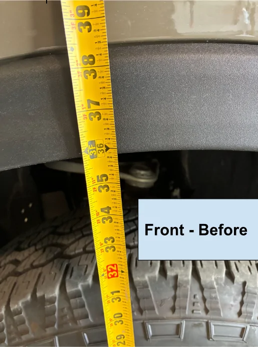 Ford Ranger Custom 1" Spacer and Detailed Level Kit Install Instructions Front Befor