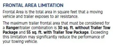 Ford Ranger Can I tow a 5000 Lb trailer towing frontal area