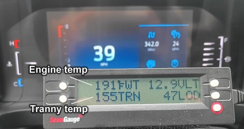 Ford Ranger Highway operating temperatures 2.3L Tranny Tem