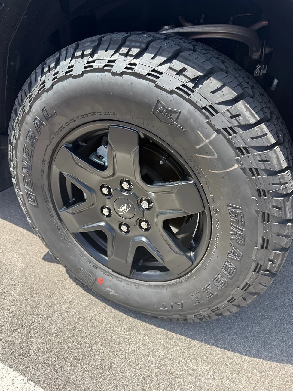 Ford Ranger New shoes! Bronco Black Diamond wheels with 265/70R17 Grabber ATX IMG_8981