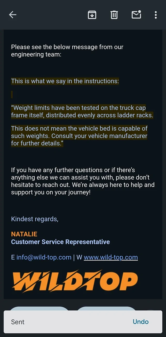 Ford Ranger Does this look safe? Bed rack mounting. Screenshot_20260422_143017_Gmail