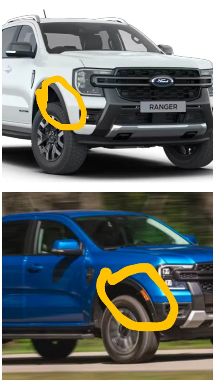 Ford Ranger Non-Raptor Ranger Fender Flares without OEM Marker Light 20260421_103848-COLLAGE