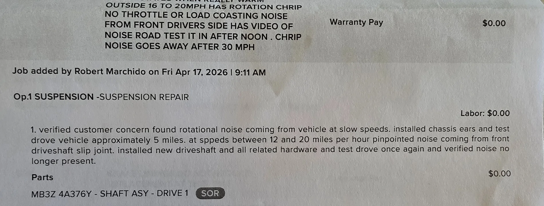 Ford Ranger Rotational Chirping Sound - 25 XLT 2.3L 20260424_182535