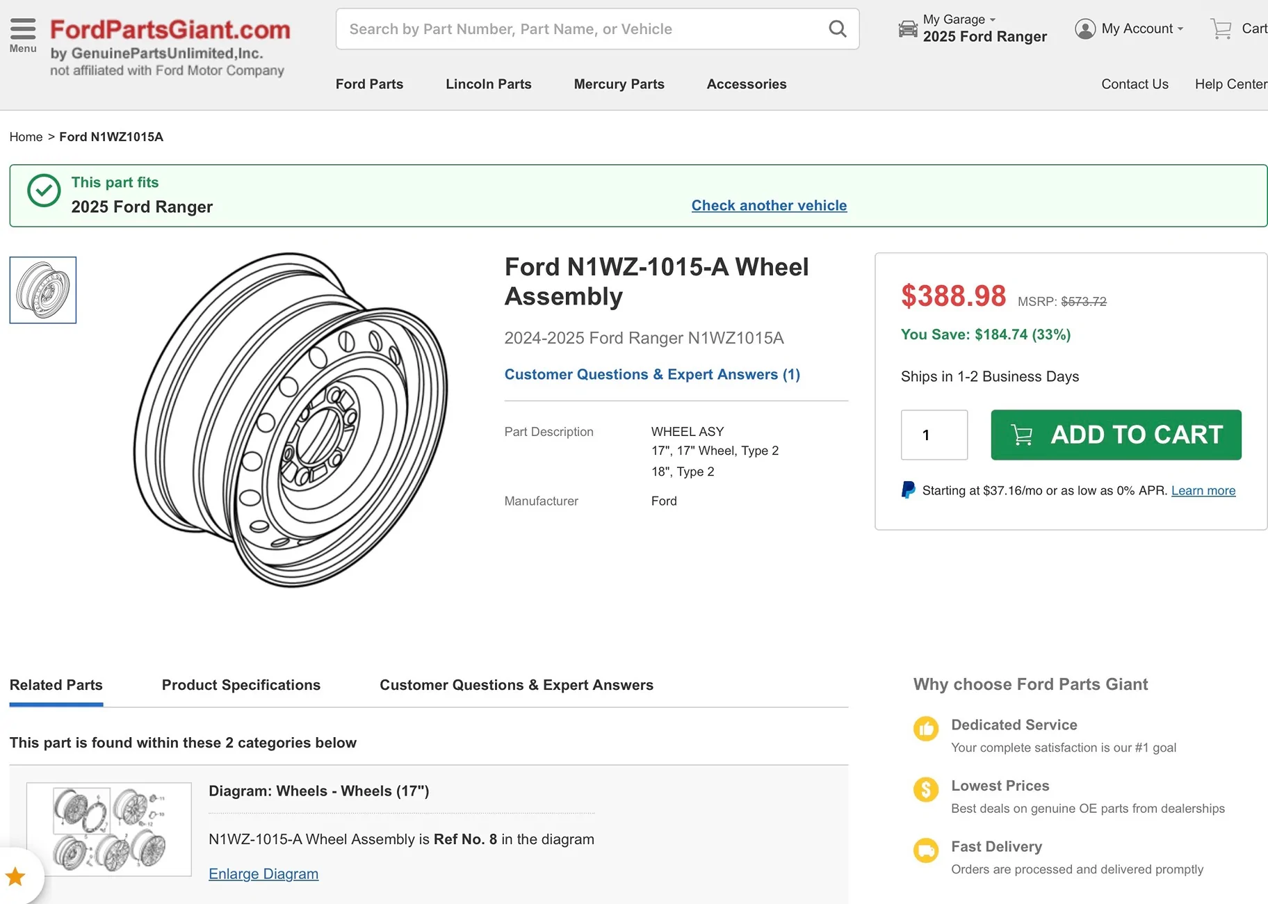 Ford Ranger ISO RR Steel Spare Wheel IMG_6782