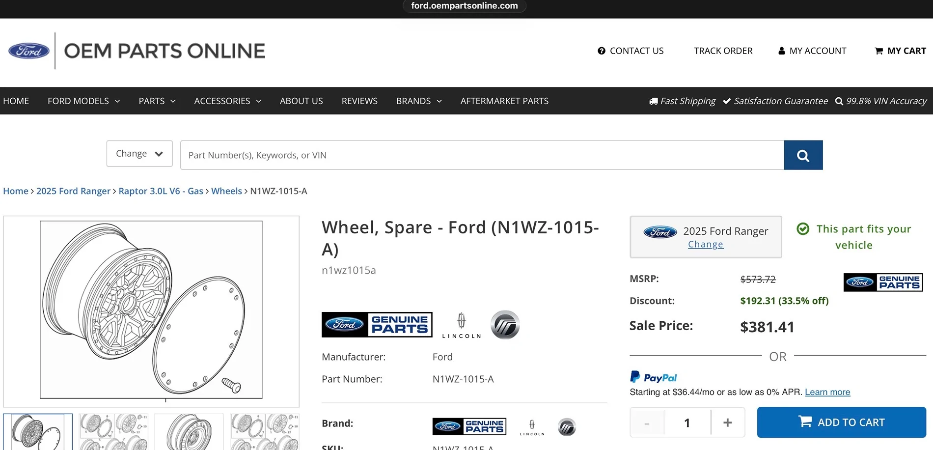 Ford Ranger ISO RR Steel Spare Wheel IMG_6784