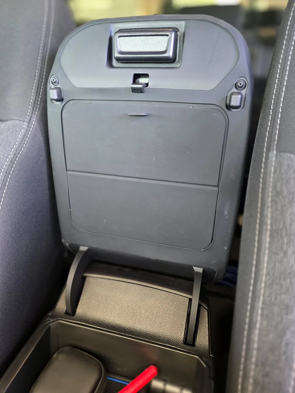 Ford Ranger Console Armrest Cover with storage installed insideclosed