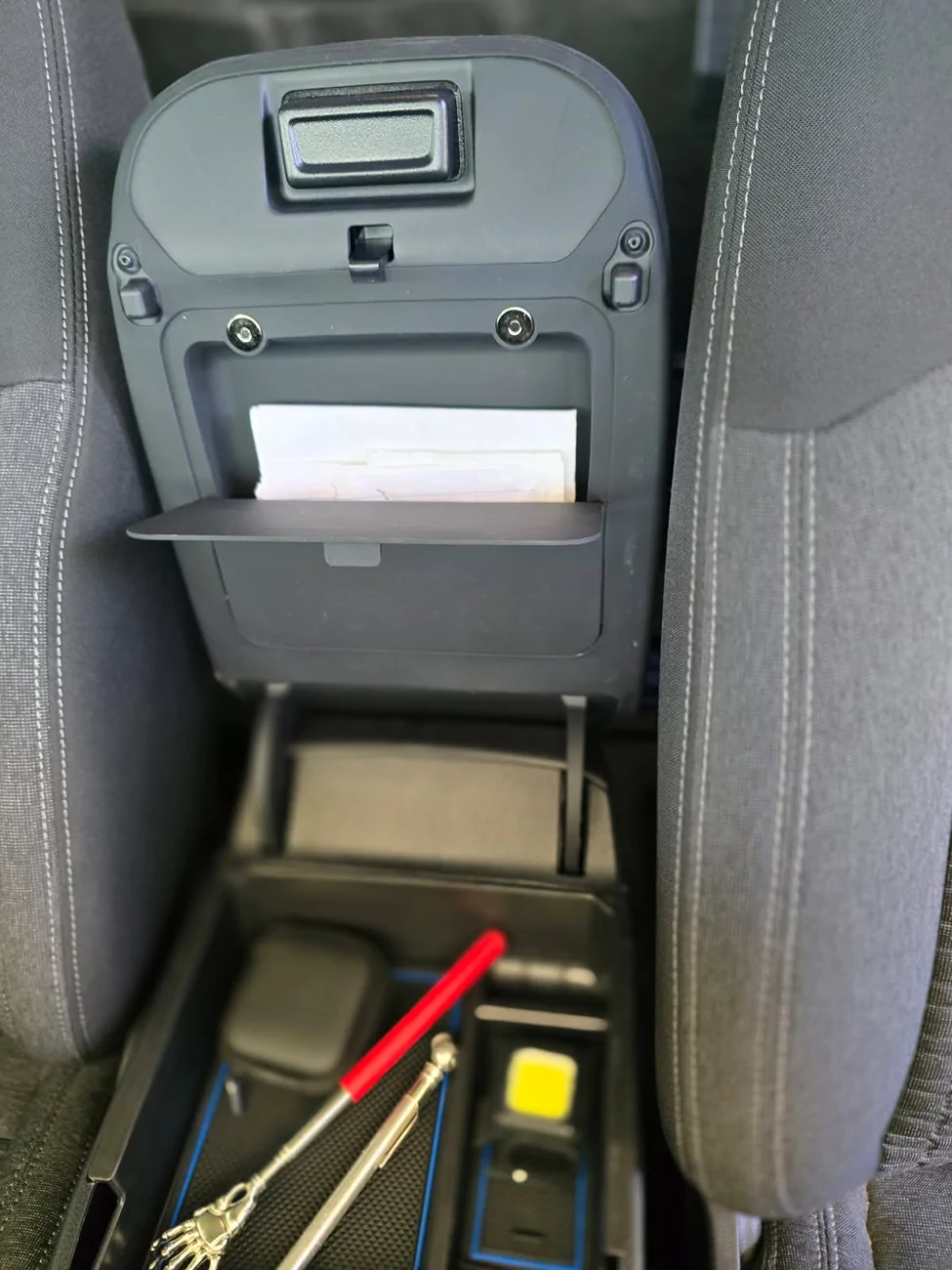 Ford Ranger Console Armrest Cover with storage installed insideopen