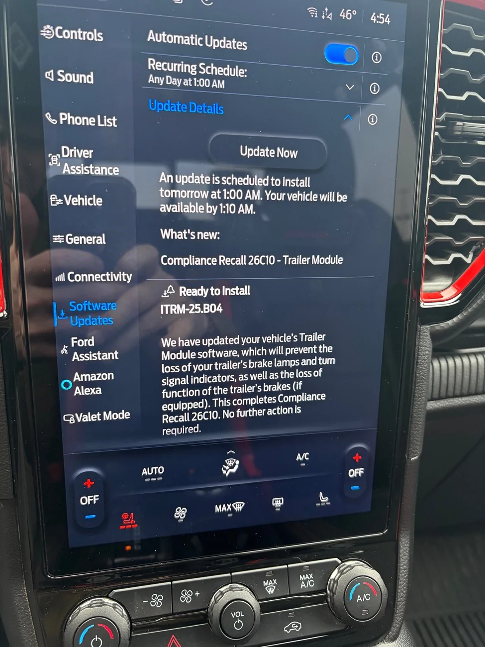 Ford Ranger SYNC-25.2.4.10 software update IMG_4180