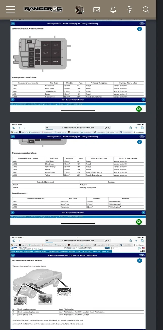 Ford Ranger Aux switch relay/fuse question. Screenshot_20260503_125805_Edg