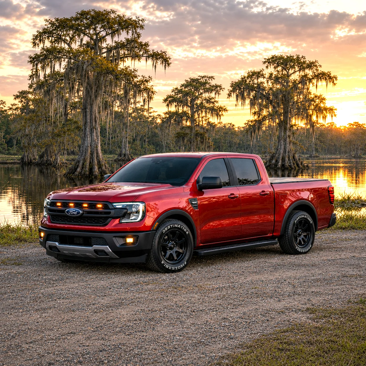 Ford Ranger F150-LED Grill Lights - 5 light kit fitment ranger lowered-n