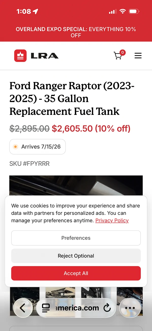 Ford Ranger Long Range 35 Gallon Fuel Tanks on Sale $2600 IMG_3286