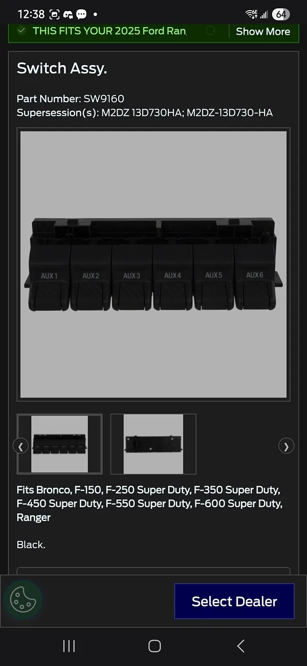 Ford Ranger Ranger Aux Switch Kit M-9100-RA Screenshot_20260518_123808_Samsung Browser