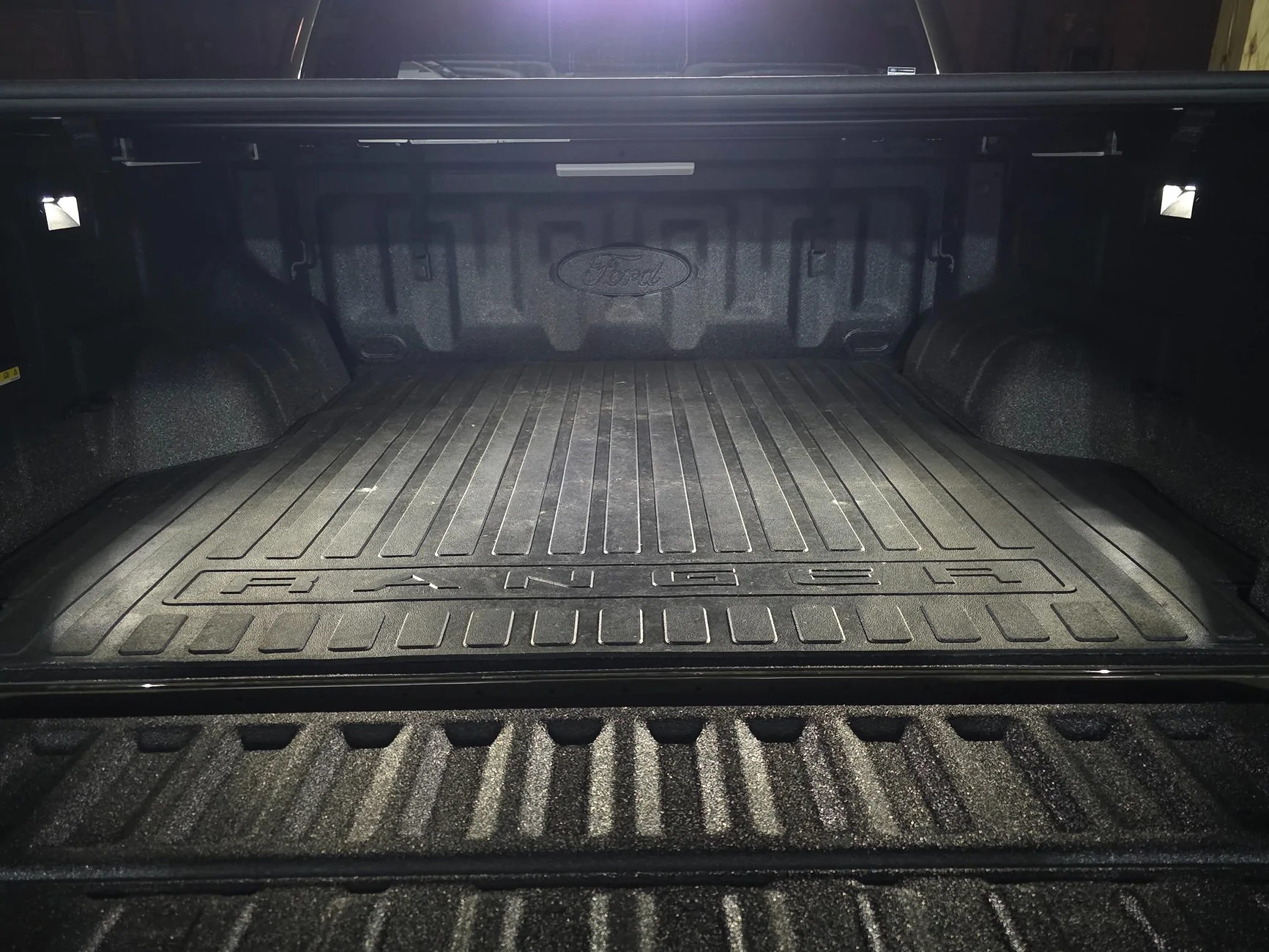 Ford Ranger Bed lighting upgrade w/ cabinet light strips from Costco 20260518_212449