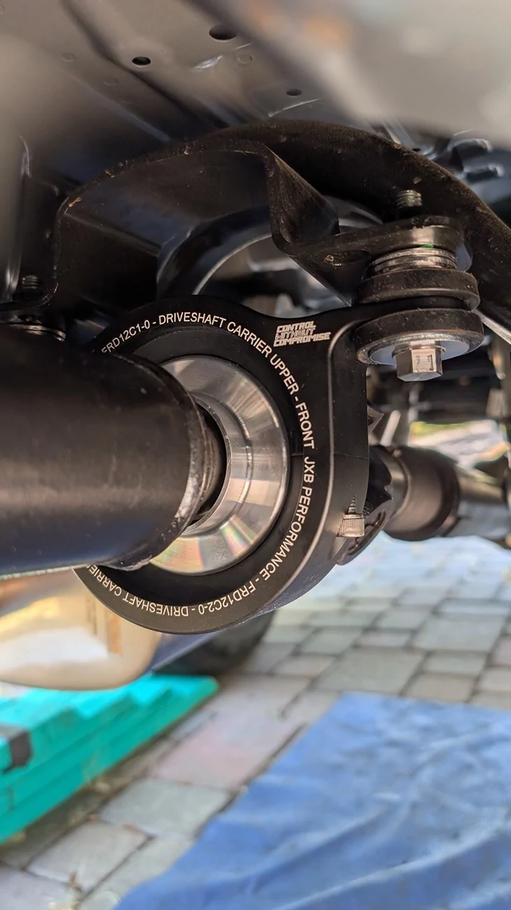 Ford Ranger JXB PERFORMANCE center support carrier and bearing installed on 24 Ranger XT 2wd PXL_20260524_170958466.MP