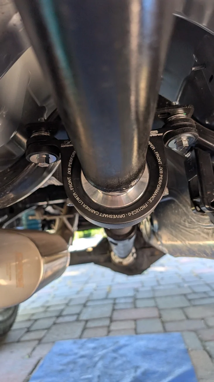 Ford Ranger JXB PERFORMANCE center support carrier and bearing installed on 24 Ranger XT 2wd PXL_20260524_170939835.MP