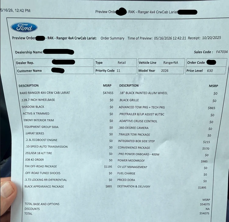 Ford Ranger 2026 Moonroof Availability? How Soon Can We Order? Screenshot 2026-05-25 082121