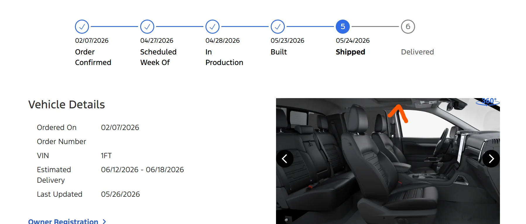Ford Ranger 2026 Ranger with power moonroof build date confirmation 1779911264967-8h