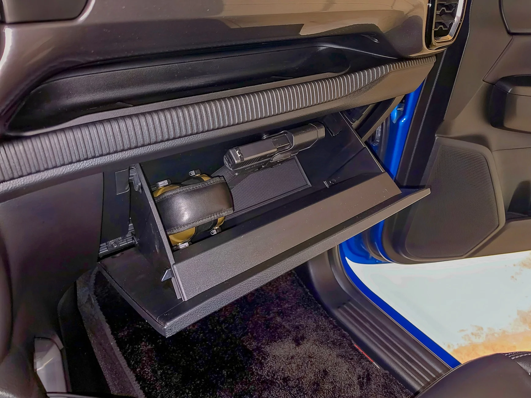 Ford Ranger Modified Glove Box for Secure Pistol Storage 61975