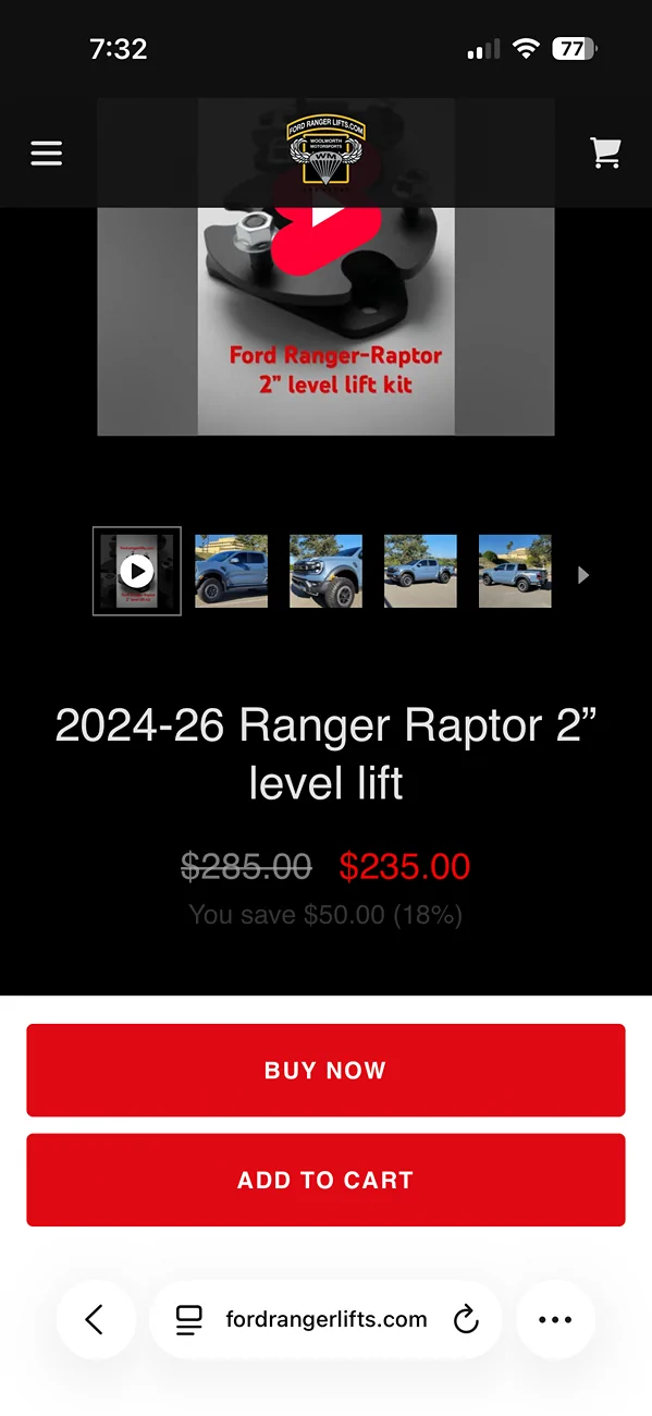 Ford Ranger 2” Ford Ranger Raptor Lift IMG_1078